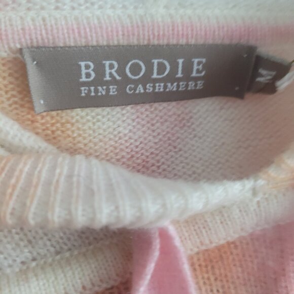 NWT BRODIE CASHMERE Women's Tropic Hoodie in Orange/White/Pink Size M - Picture 4 of 7